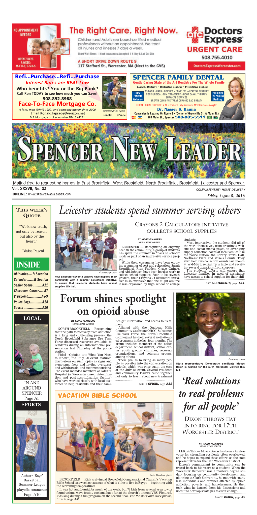 Leicester Students Spend Summer Serving Others
