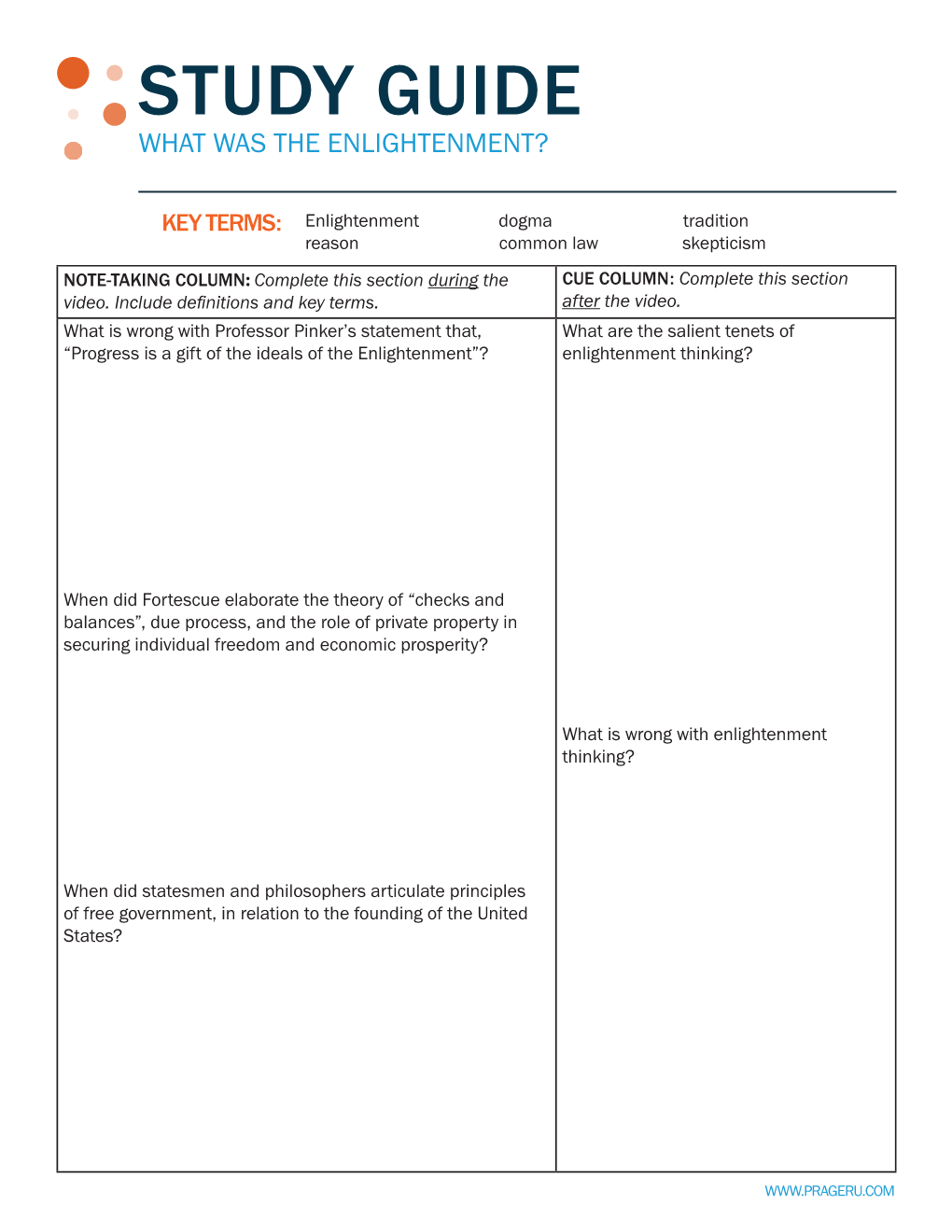 Study Guide What Was the Enlightenment?