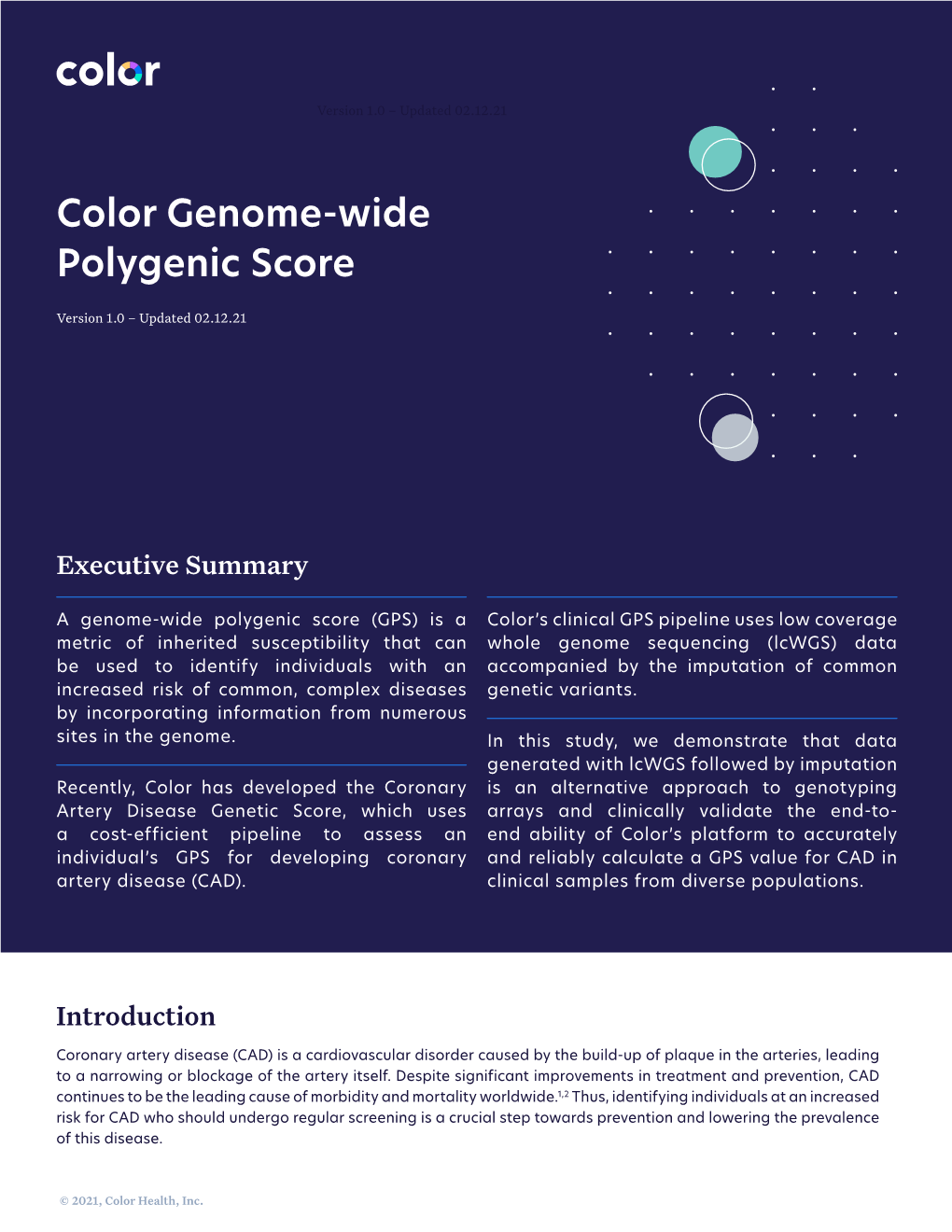 Color Genome-Wide Polygenic Score