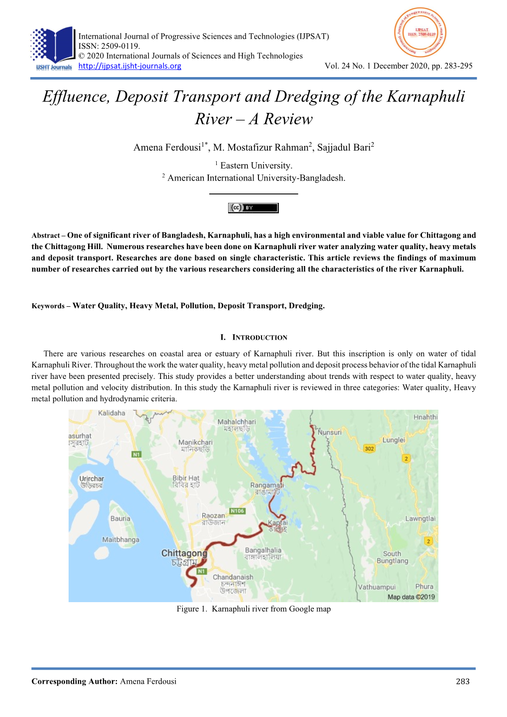 Effluence, Deposit Transport and Dredging of the Karnaphuli River – a Review
