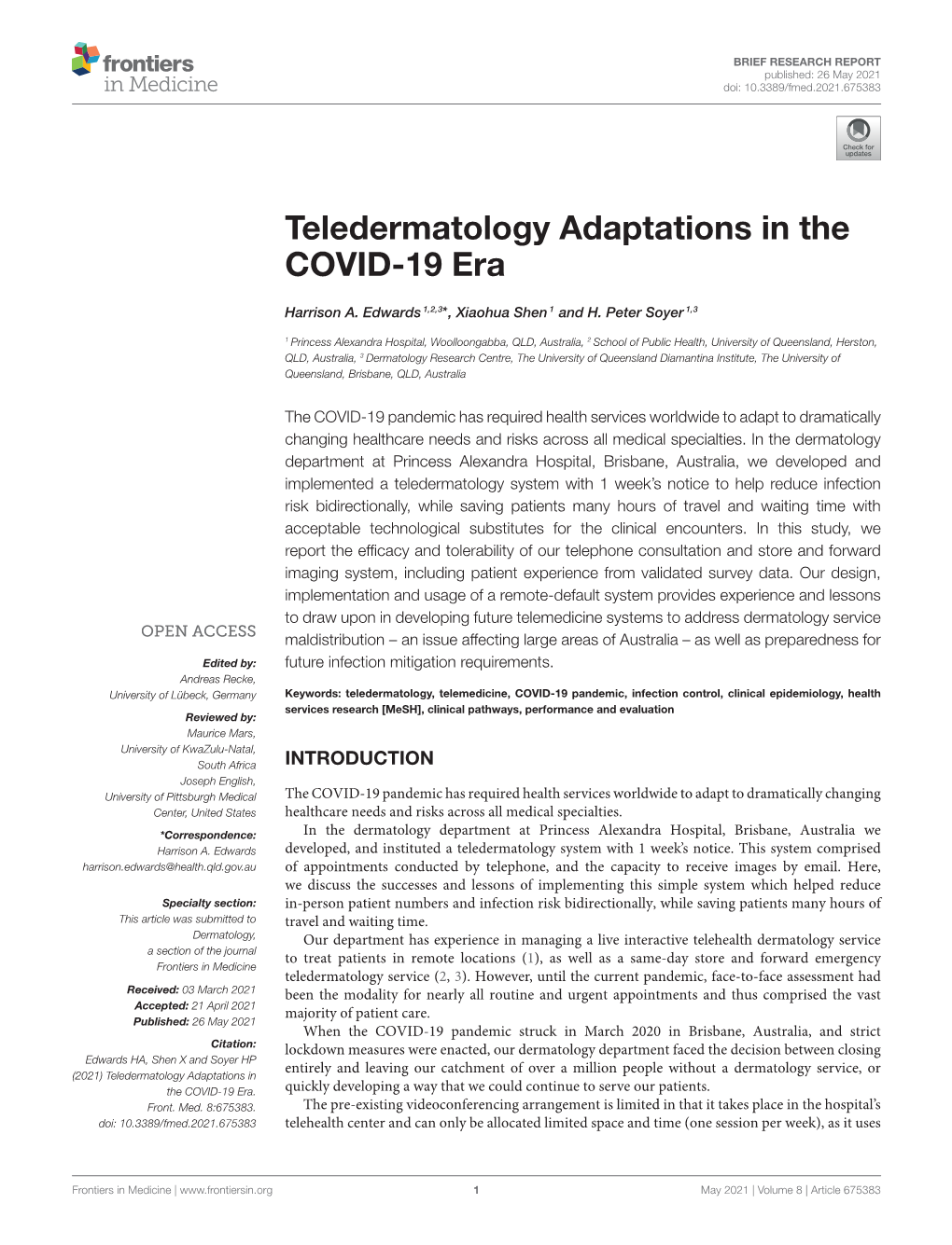 Teledermatology Adaptations in the COVID-19 Era