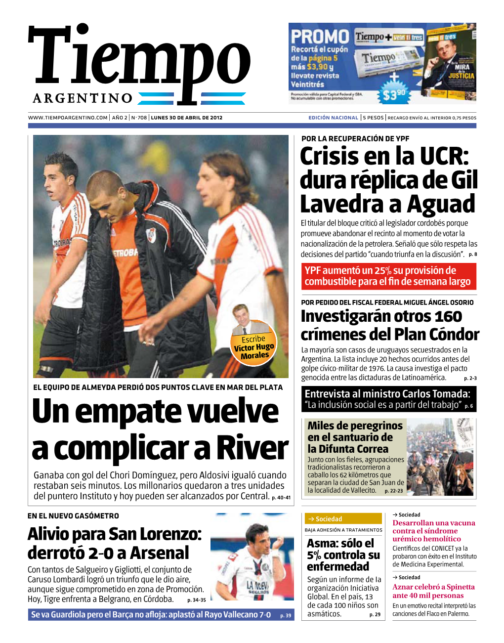 Un Empate Vuelve a Complicar a River