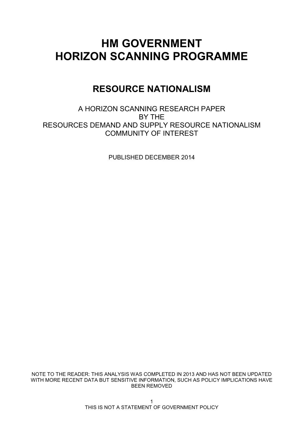 Resource Nationalism