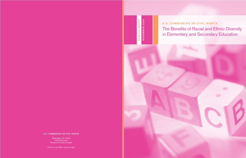 The Benefits of Racial and Ethnic Diversity in Elementary and Secondary Education NOVEMBER 2006 BRIEFING REPORT