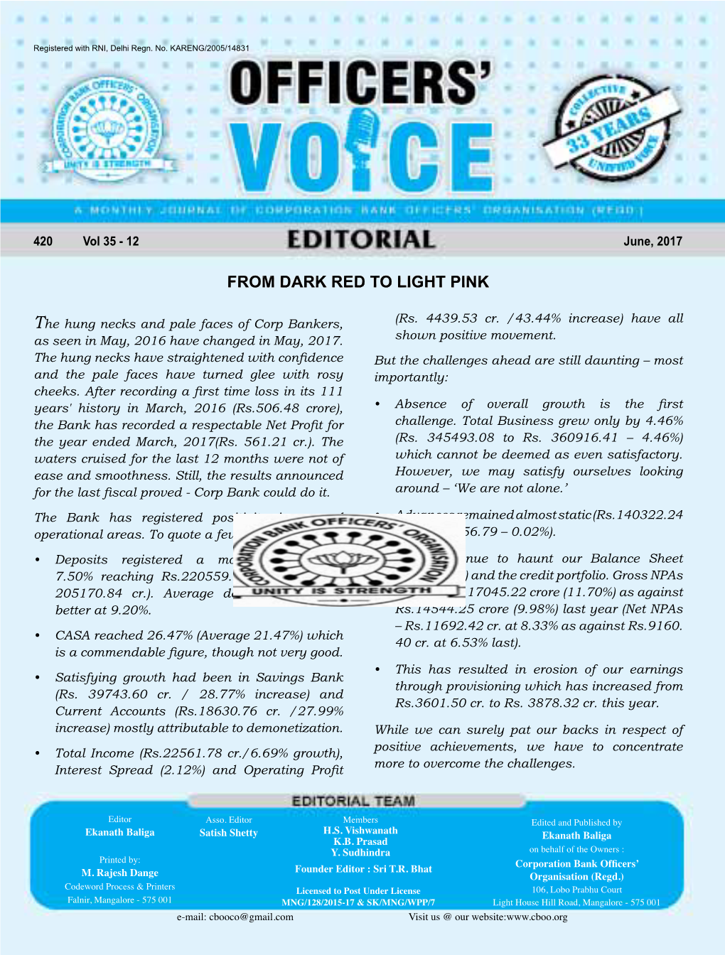 Officers' Voice, June 2017