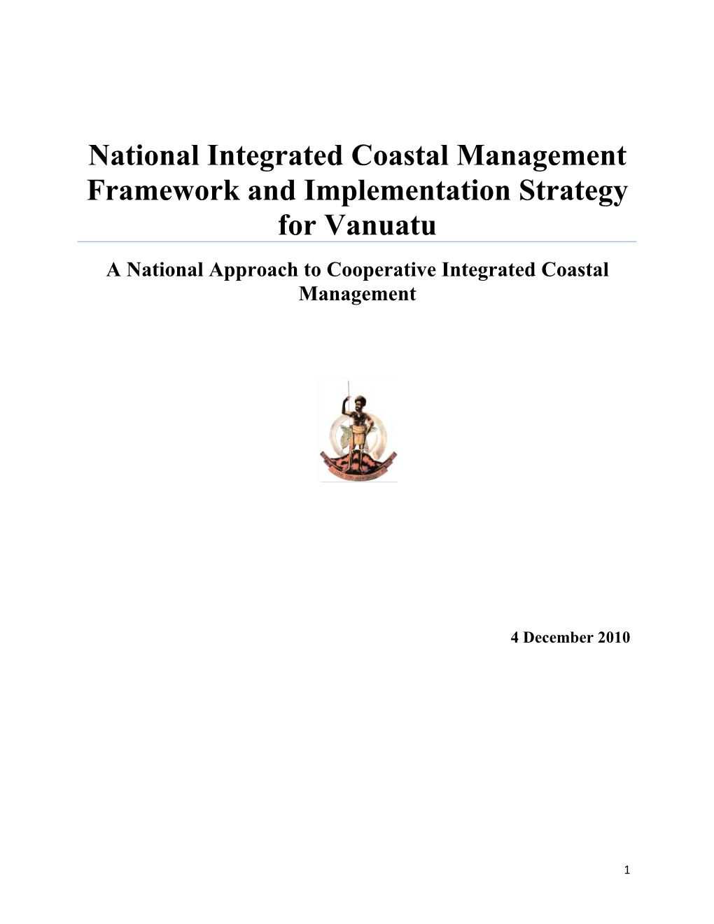 National Integrated Coastal Management Framework and Implementation Strategy for Vanuatu