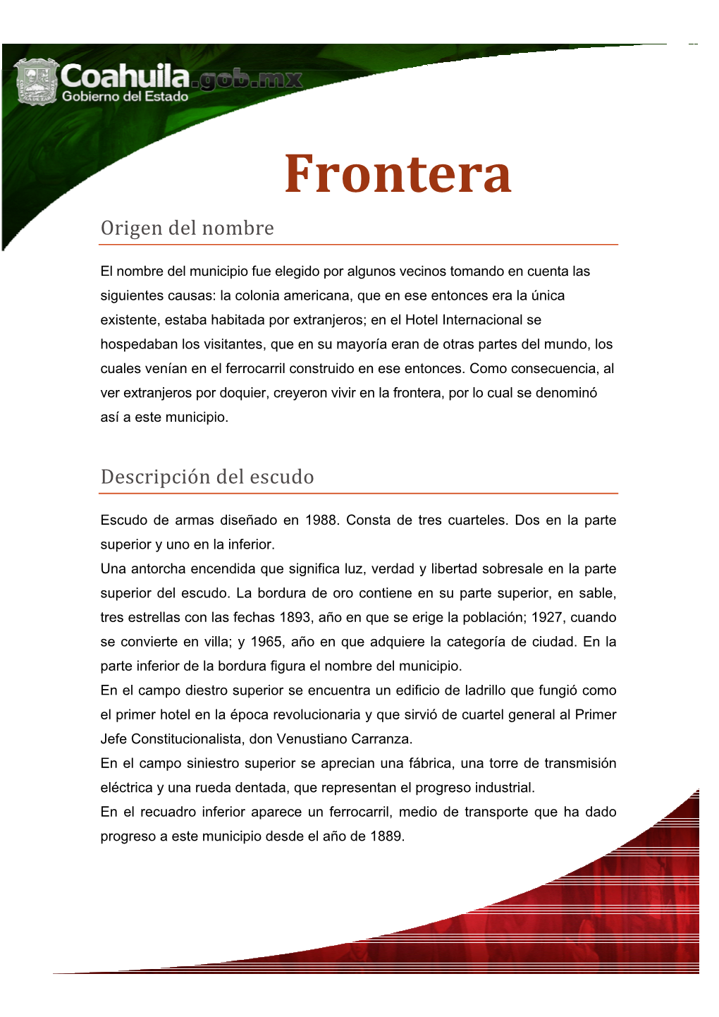 Frontera Origen Del Nombre