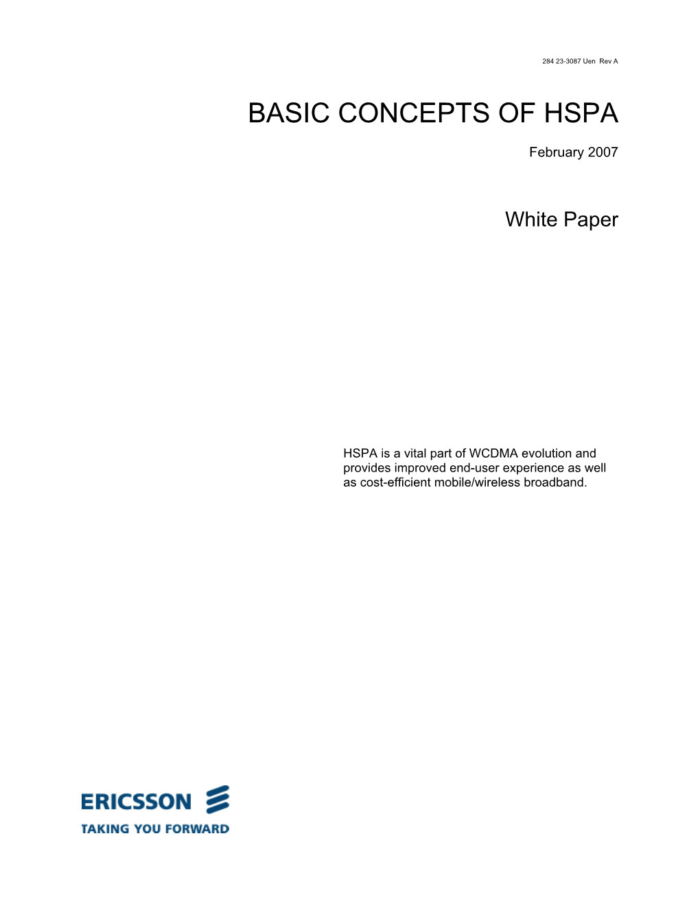 Ericsson White Paper BASIC CONCEPTS of HSPA