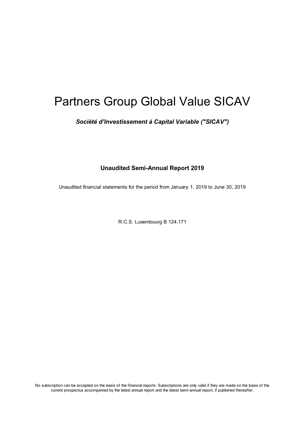 Partners Group Global Value SICAV