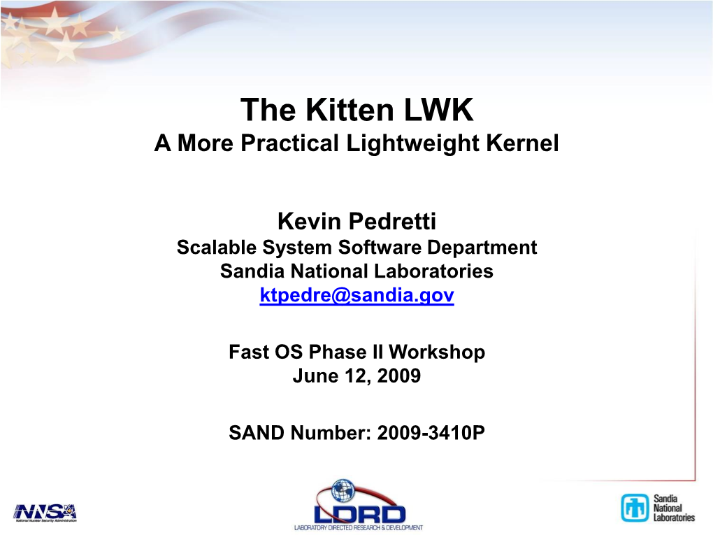 The Kitten Lightweight Kernel