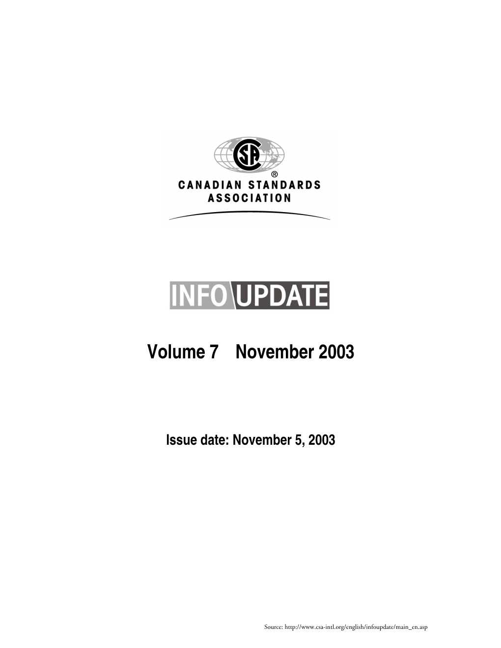 Volume 7 November 2003
