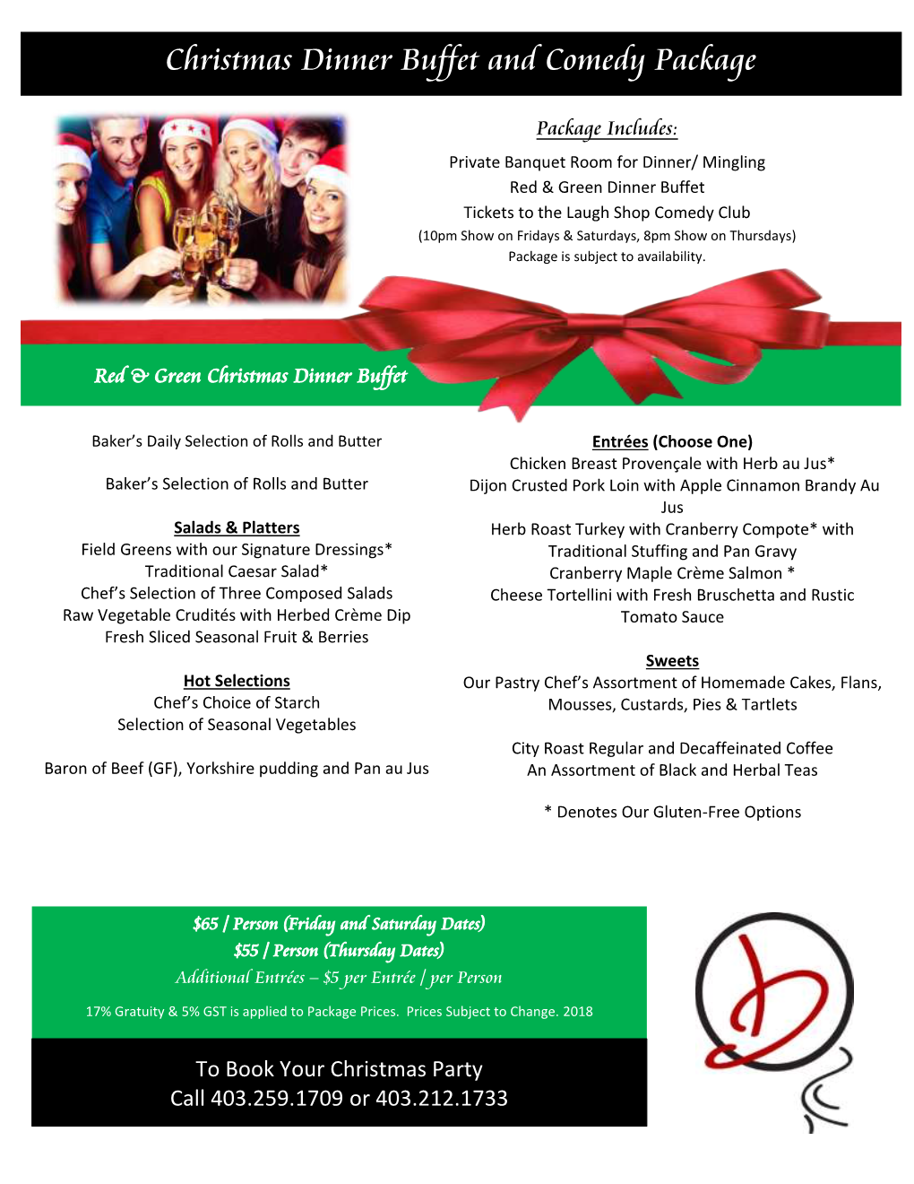 Christmas Dinner Buffet and Comedy Package