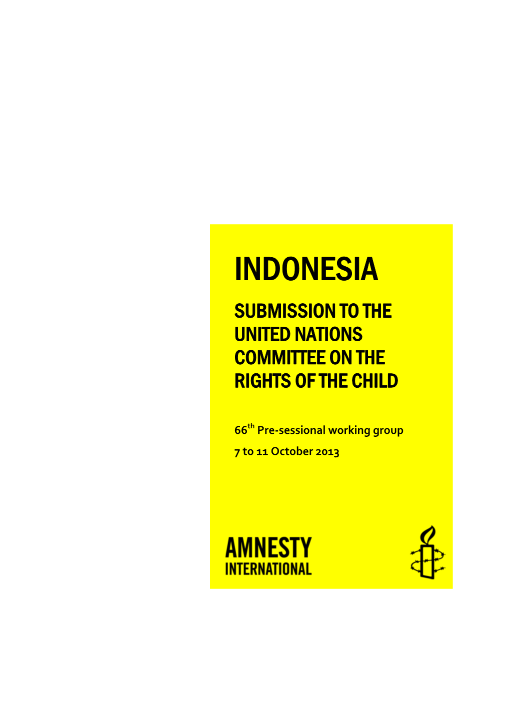 Indonesia Submission to the United Nations Committee on the Rights of the Child