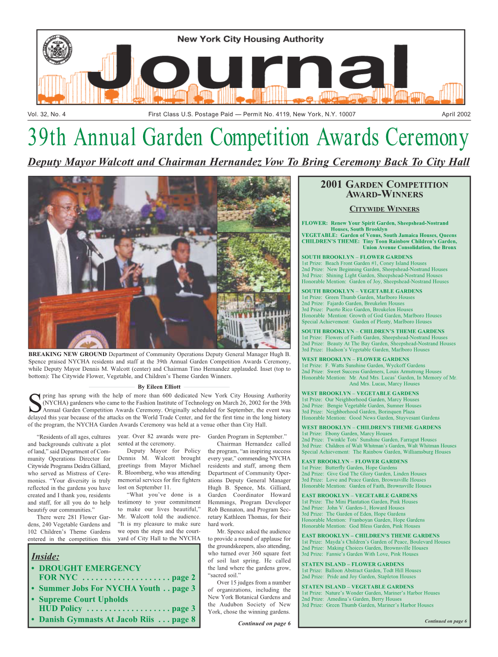 The NYCHA Garden Awards Ceremony Was Held at a Venue Other Than City Hall