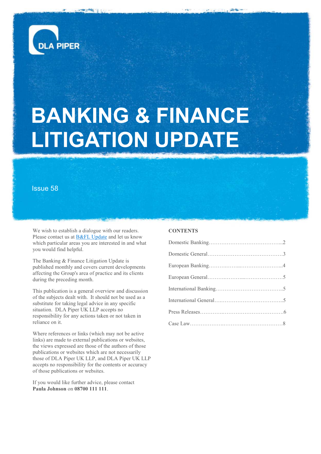 Banking & Finance Litigation Update