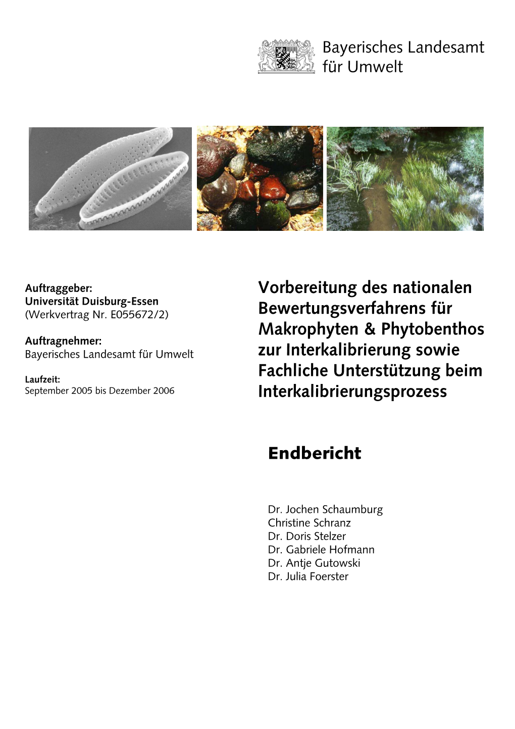 Vorbereitung Des Nationalen Bewertungsverfahrens Für Makrophyten & Phytobenthos Zur