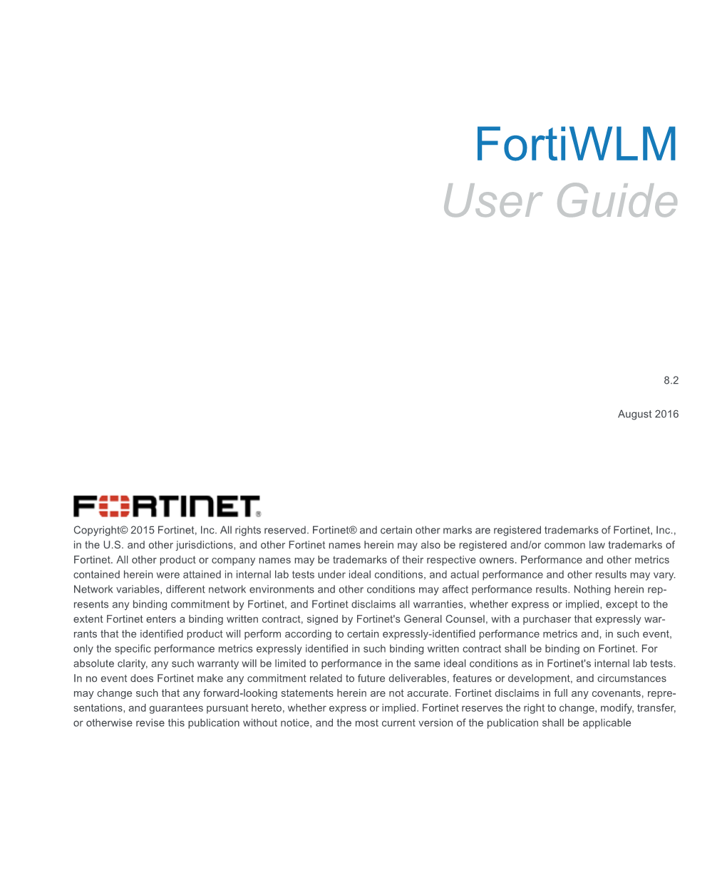 Fortiwlm User Guide