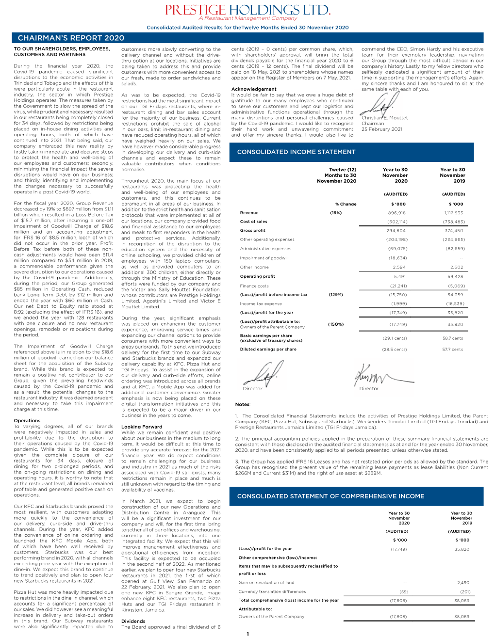 Chairman's Report 2020