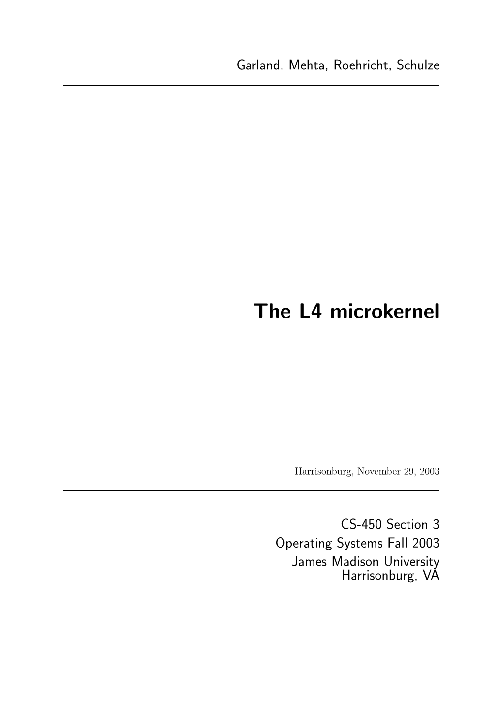 The L4 Microkernel