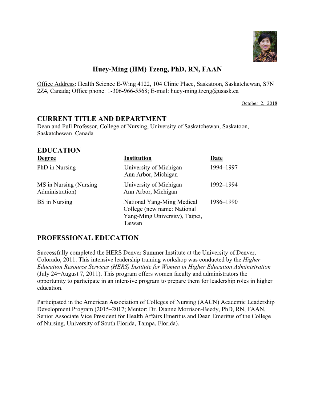 Huey-Ming (HM) Tzeng, Phd, RN, FAAN