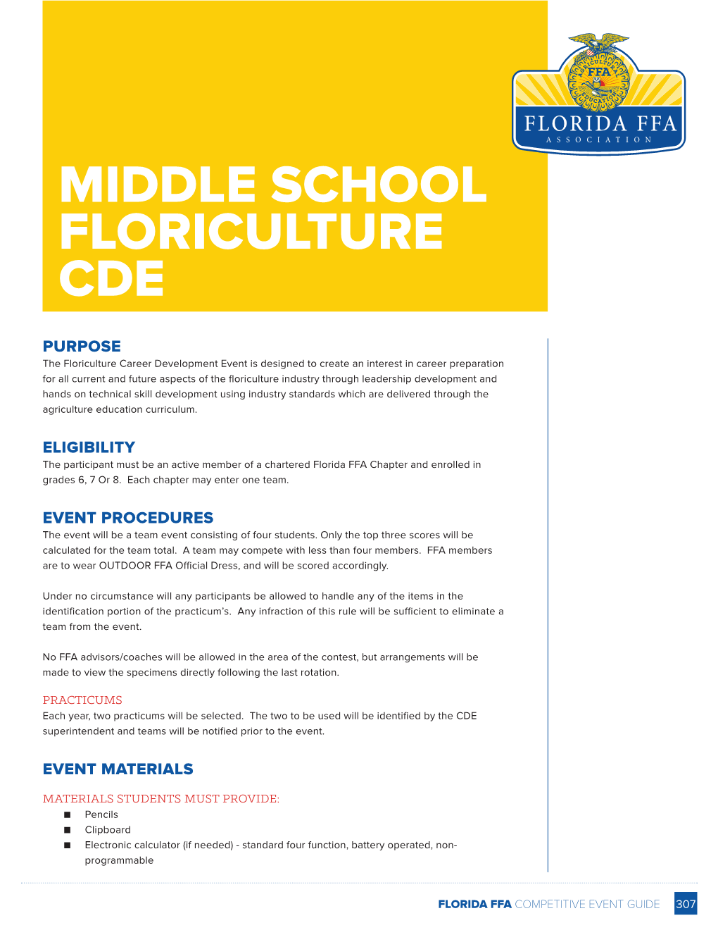 Middle School Floriculture Cde