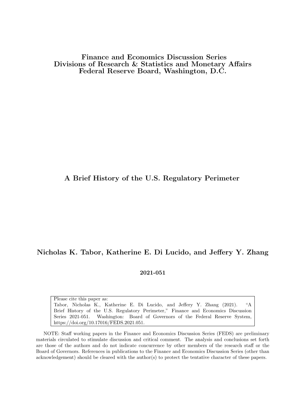 A Brief History of the U.S. Regulatory Perimeter