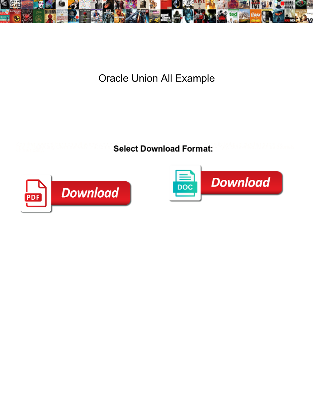 Oracle Union All Example