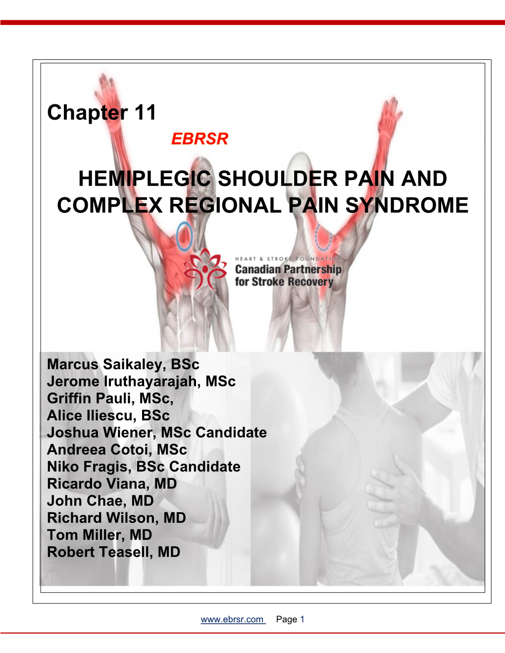 Chapter 11 HEMIPLEGIC SHOULDER PAIN and COMPLEX REGIONAL PAIN SYNDROME