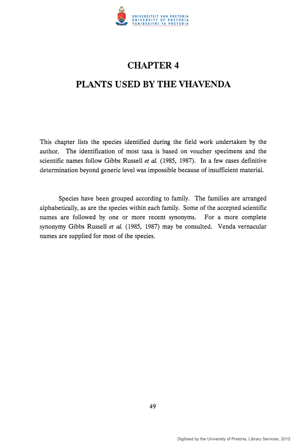 Chapter4 Plants Used by the Vha Venda