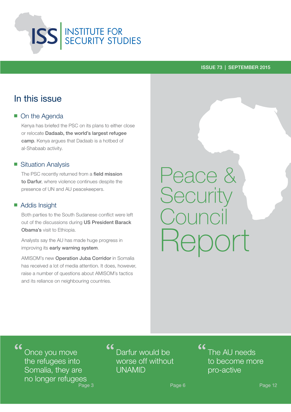 ISS Peace and Security Council Report, No 73