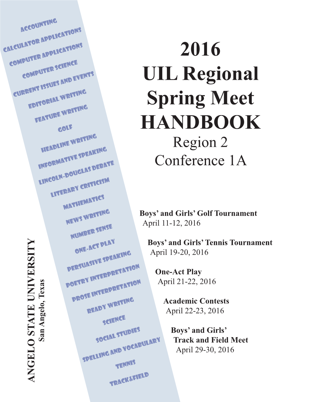 2016 UIL Regional Spring Meet HANDBOOK