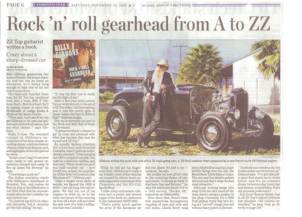 "Rock and Roll Gearhead from a to ZZ" (Billy Gibbons Interview)