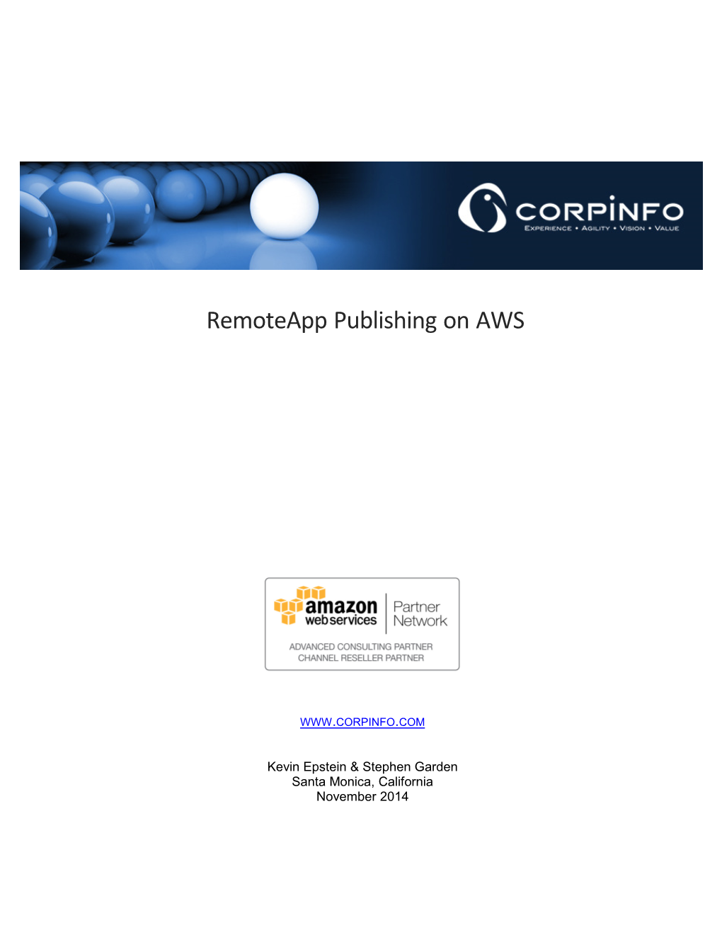 Remoteapp Publishing on AWS