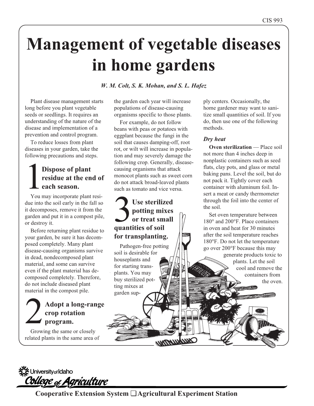 Management of Vegetable Diseases in Home Gardens