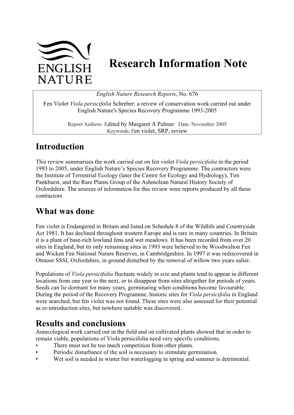 Research Information Note