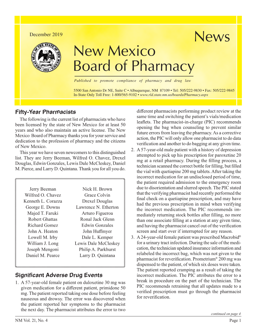 News New Mexico Board of Pharmacy