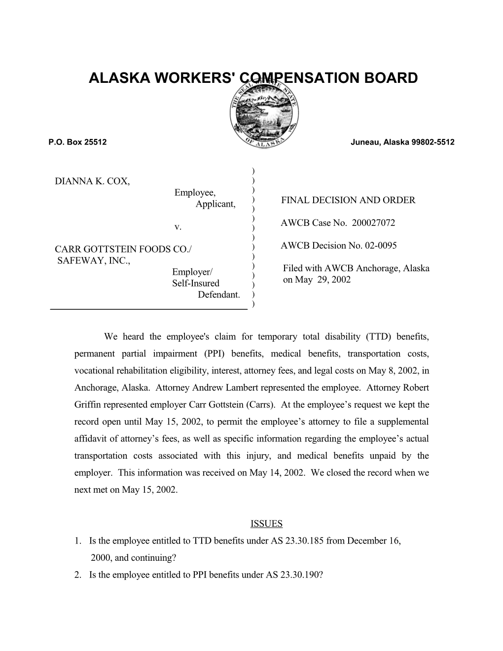 Alaska Workers' Compensation Board