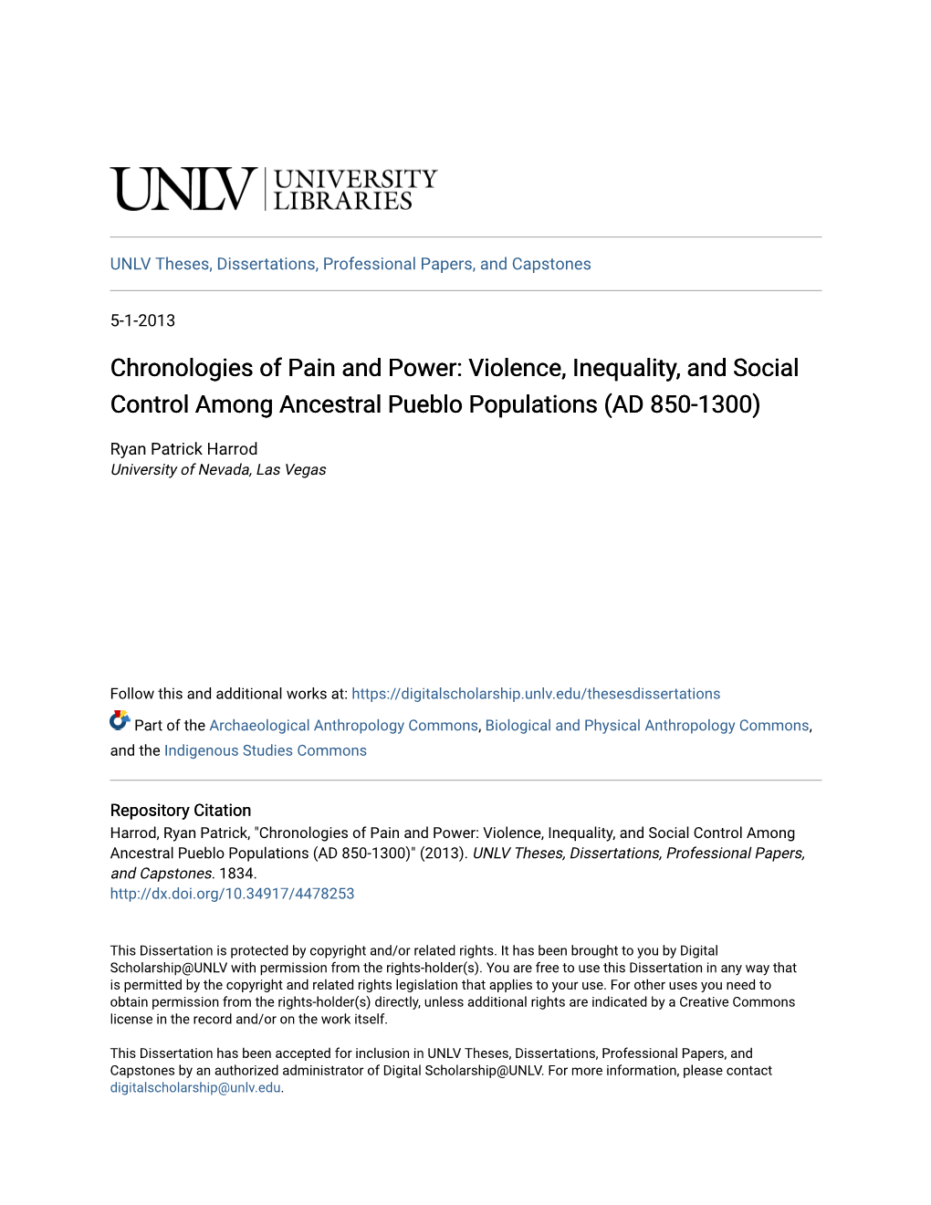 Violence, Inequality, and Social Control Among Ancestral Pueblo Populations (AD 850-1300)