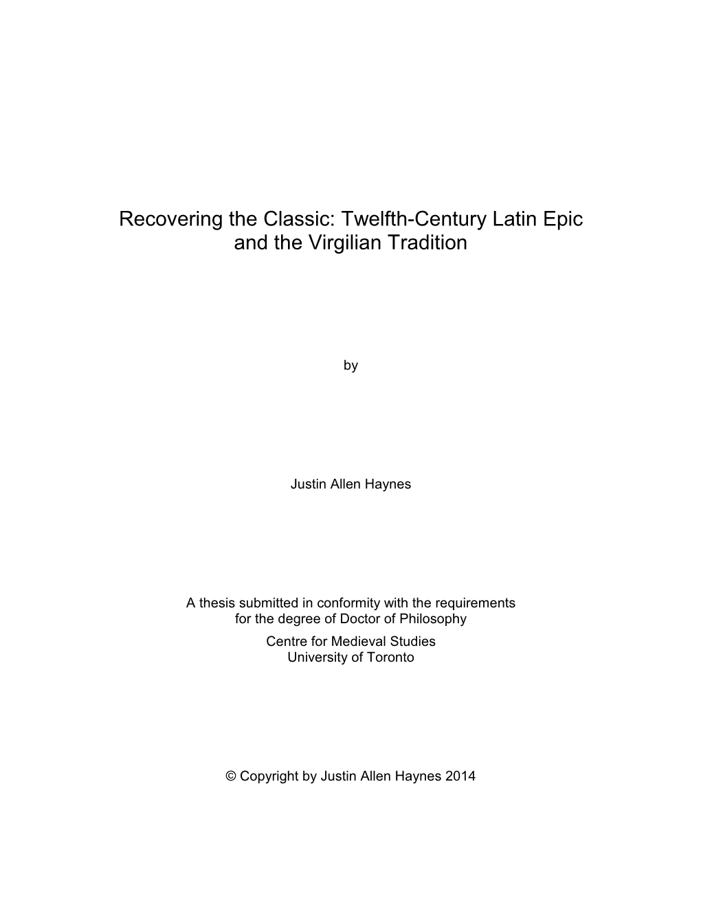 Twelfth-Century Latin Epic and the Virgilian Tradition