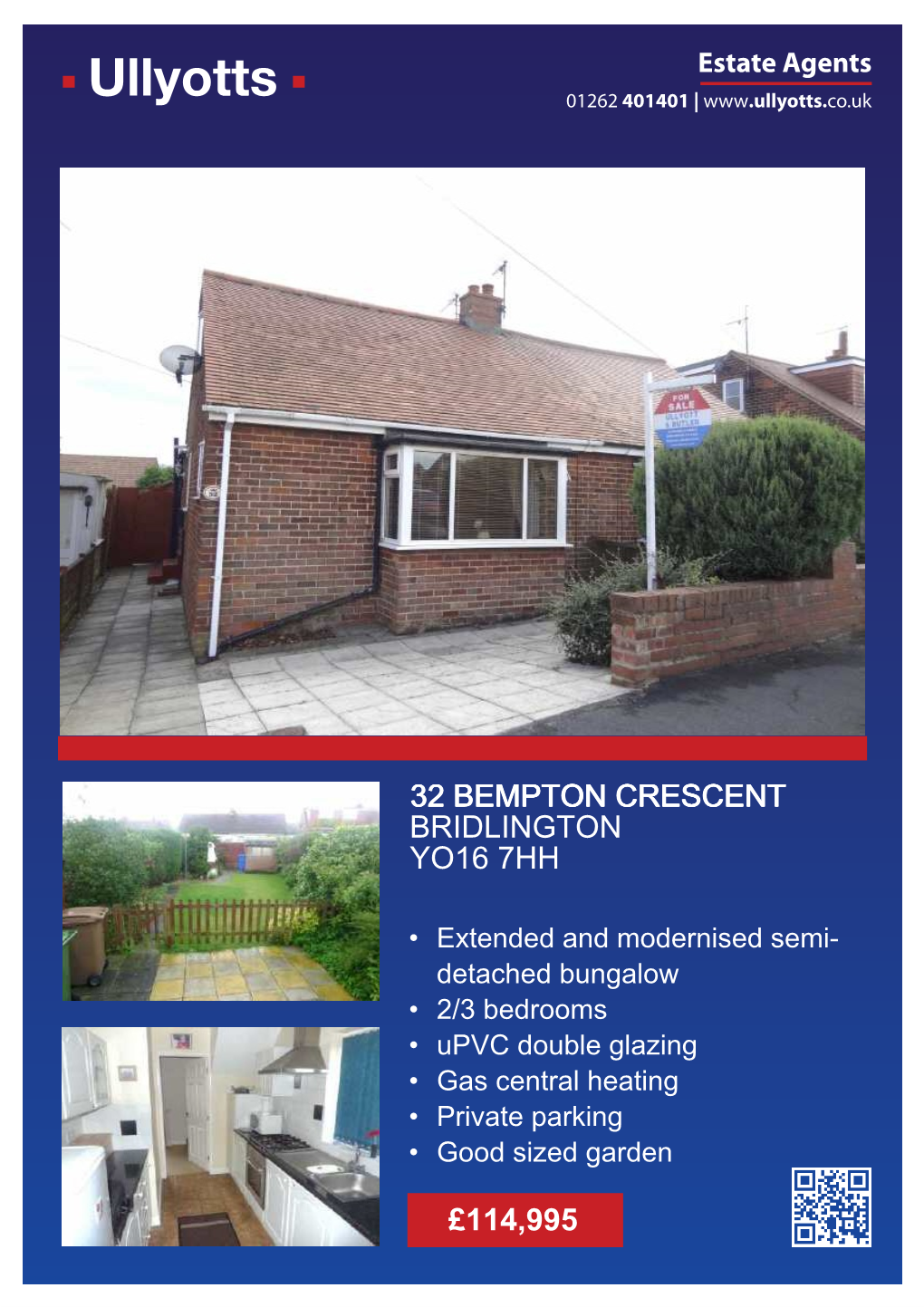 £114,995 32 Bempton Crescent Bridlington Yo16