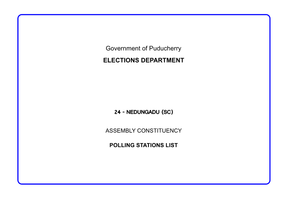 Government of Puducherry ELECTIONS DEPARTMENT