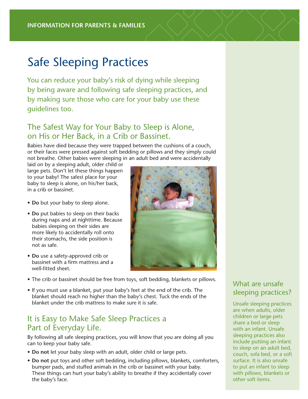 Safe Sleeping Practices