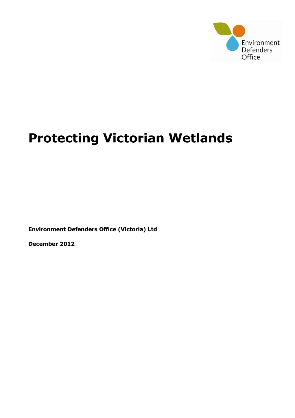 Protecting Victorian Wetlands