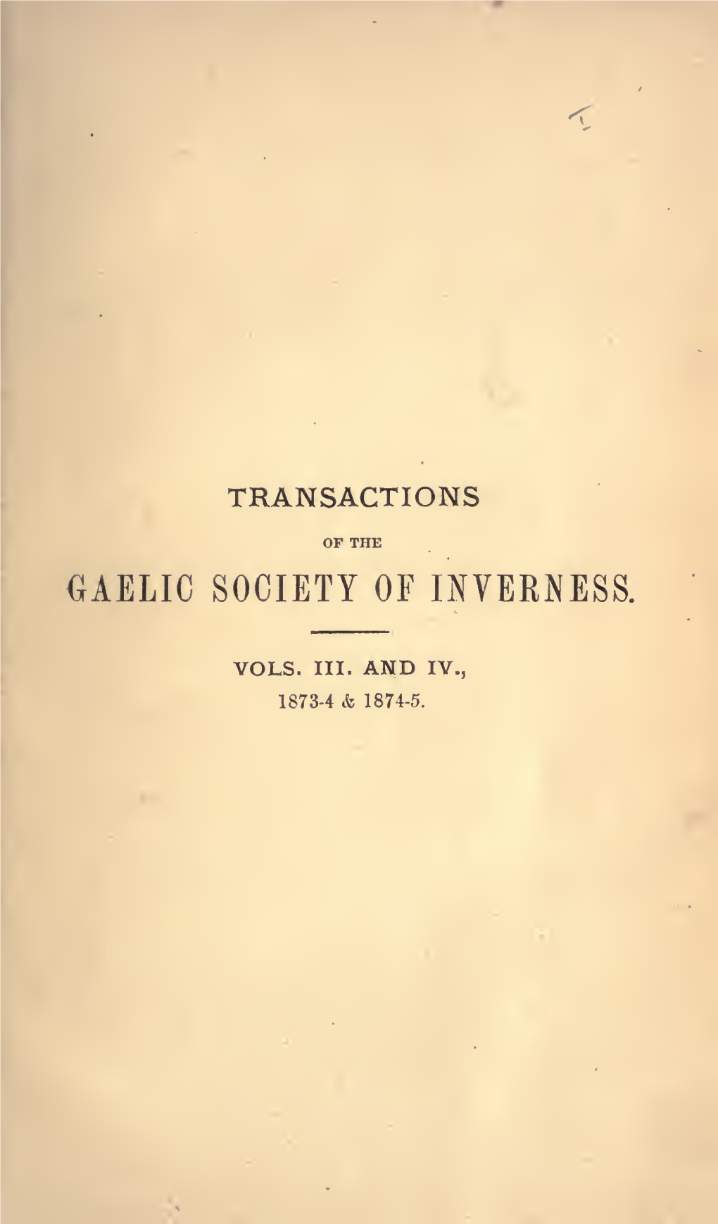 Transactions Gaelic Society of Inverness