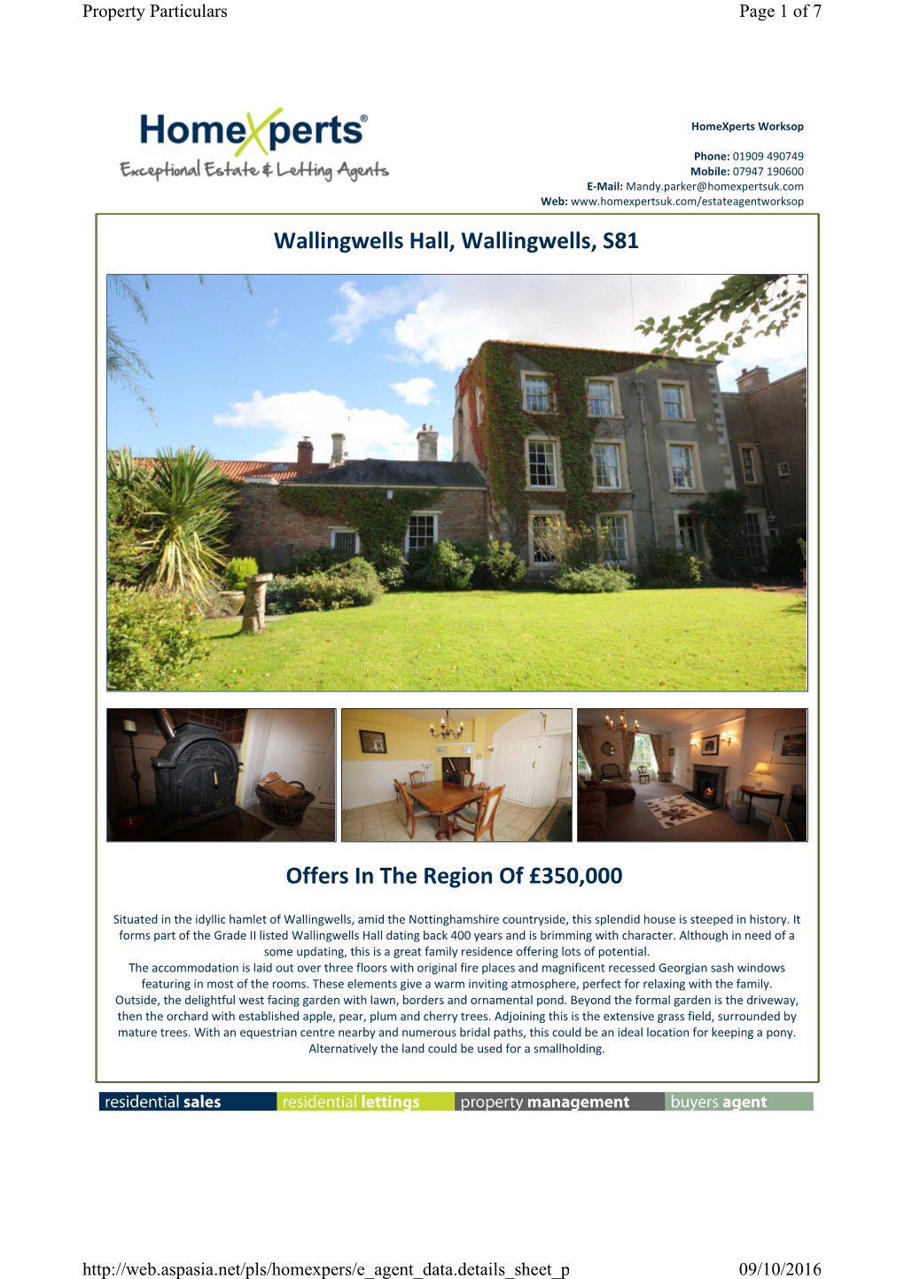 Wallingwells Hall, Wallingwells, S81 Offers in the Region of £350,000