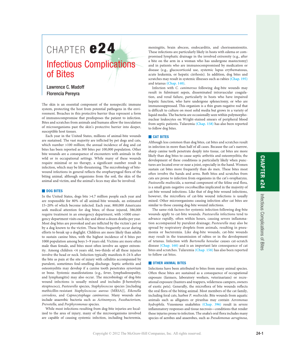 CHAPTER E24 Infectious Complications of Bites