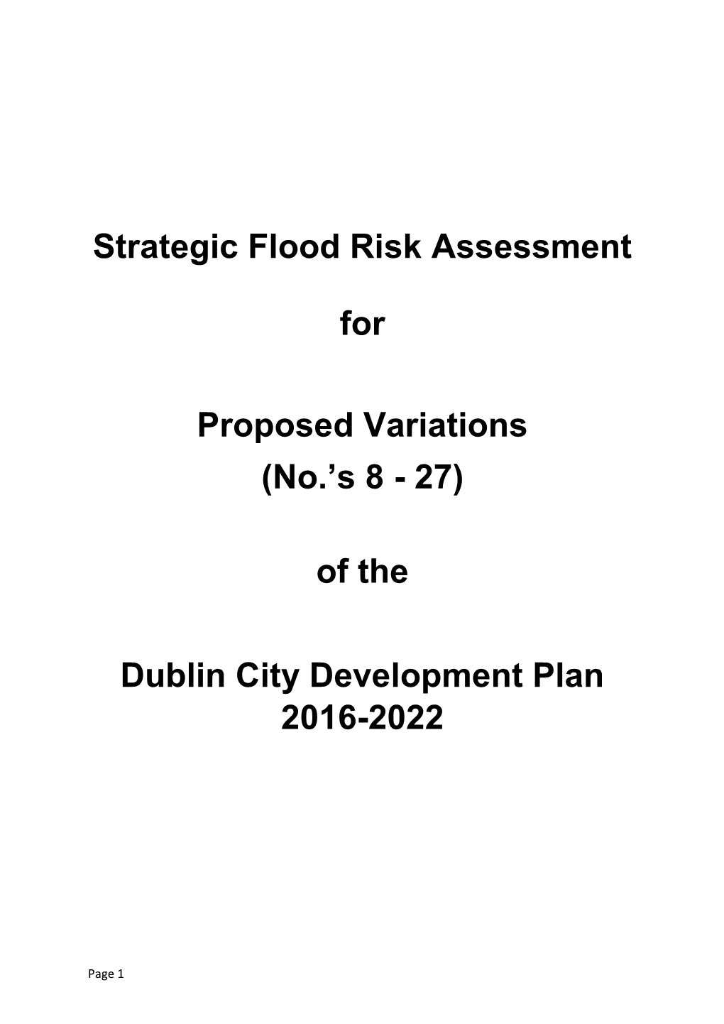 Strategic Flood Risk Assessment Variations 8