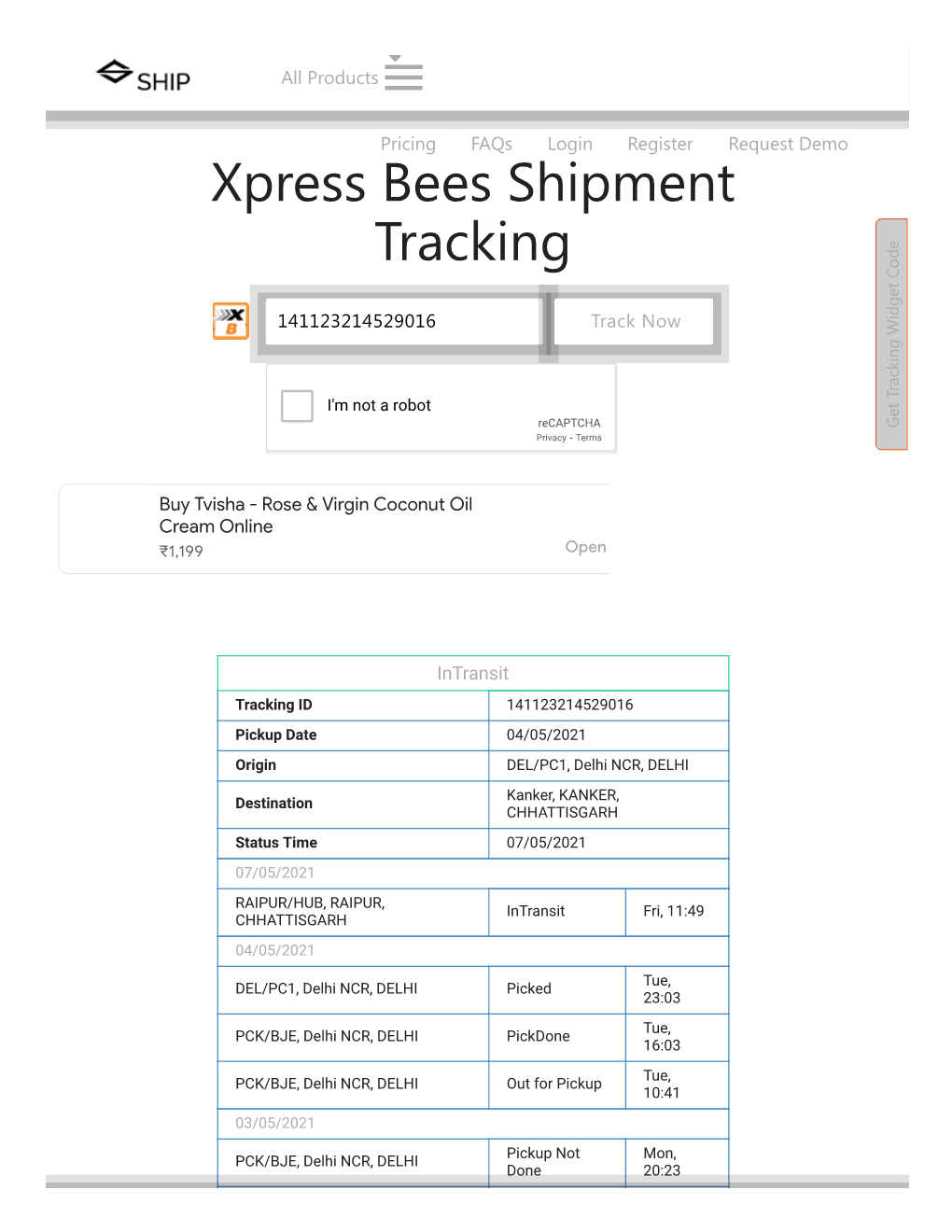 Xpress Bees Shipment Tracking