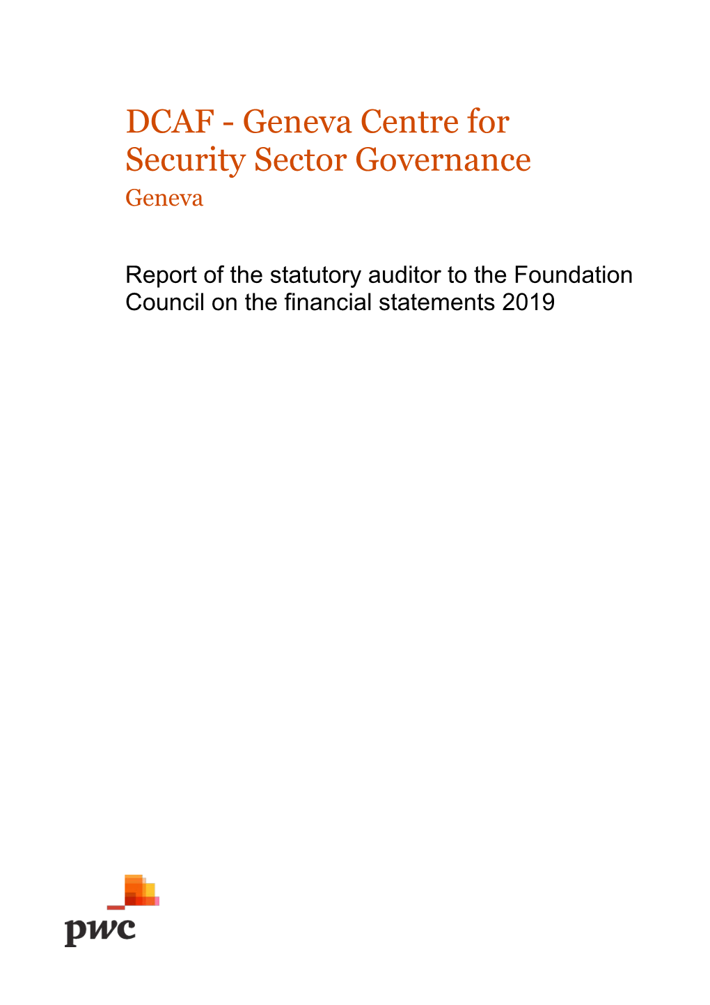 Geneva Centre for Security Sector Governance Geneva