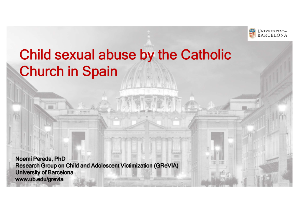 Child Sexual Abuse by the Catholic Church in Spain